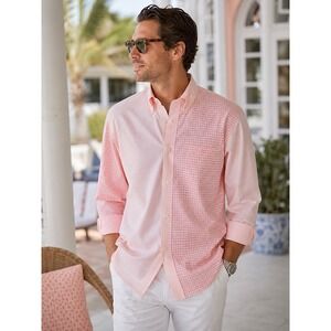 Brooks Brothers Men Regent Shirt XXL Pink Patchwork Gingham Supima Cotton